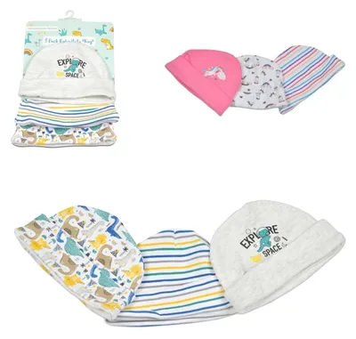 Produktbild von Cangaroo Babymütze Kay 3er-Set Größe 46 cm, Erstlingsmütze, 100% Baumwolle grün