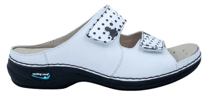 Produktbild von Nursing Care VIENA WG8F7510 Damenpantoffeln, waschbar, weiß mit weißen Punkten, Größe 1: 42