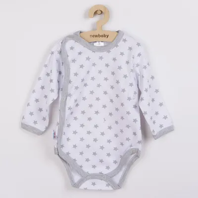 Produktbild von New Baby Classic II Babybody grau mit Sternen, Gr. 68 (4-6m)