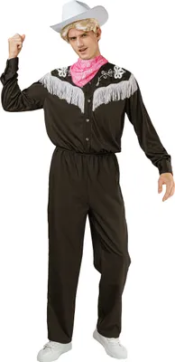 Produktbild von Cowboy Kostüm für Herren Schwarz mit weißem Hut - L