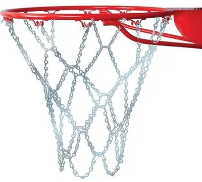 Produktbild von Basketballnetz mit Stahlkette 53 cm Silber