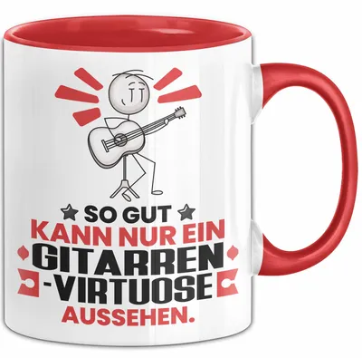 Produktbild von Gitarrenvirtuose Geschenk Tasse So Gut Kann Nur Ein Gitarrenvirtuose Aussehen Geschenkidee Kaffee-Becher (Rot)