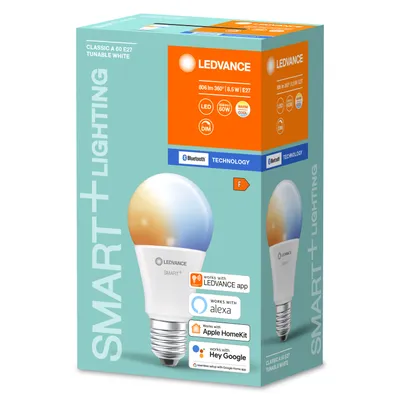 Obrázok produktu pre LEDVANCE 485198, Inteligentná žiarovka, Bluetooth, Biela, E27, 2700 K, 6500 K