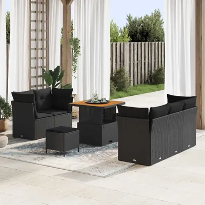 Obrázek produktu pro vidaXL Zahradní sedací souprava 8 ks Black Poly-Rattan
