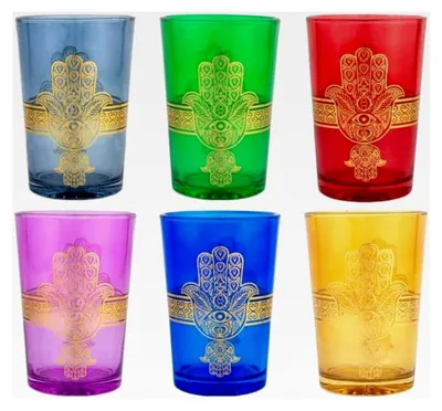 Produktbild von 12 Teegläser Set Orientalisch Hand der Fatima