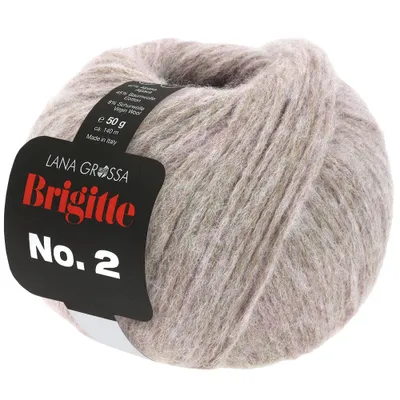 A ball of yarn with a product label.