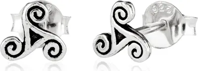 Produktbild von Paar Keltische Triskel Ohrstecker 925 Silber Celtic Skandinavische Ohrringe 3037