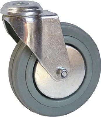 Produktbild von BKshop | Schwerlastrollen - Fi 125, 80 Kg | Lenkrollen, Transportroller, Grau - Gummirollen, Bockrollen, Möbelrollen, Transporthilfe Rollen