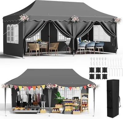 Produktbild von Famanu Faltpavillon 3x6m - Wasserdicht, Stabil und Faltbar für Hochzeiten und Feste