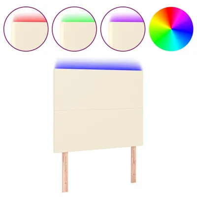 Produktbild von LED Kopfteil Creme 100x5x118/128 cm Kunstleder