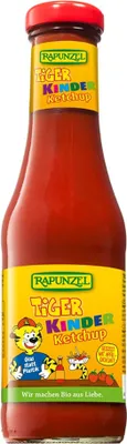 Produktbild von Rapunzel 1300371, Glasflasche, 450 ml, 1 Stück(e), Tomatenmark (77,00%), Apfeldicksaft (15,00%), Branntweinessig, Sonnenblumenöl, Meersalz, Zwiebeln, EEC 834/2007, 92 kcal
