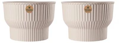 Productafbeelding van Vyveo - Bloempot Norma - Set van 2 - Beige - 35x24 cm