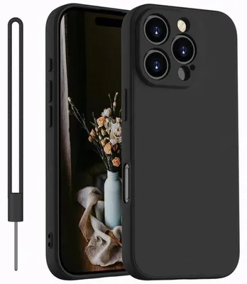 Productafbeelding van Siliconen Telefoonhoesje voor iPhone 16 Pro Max in Zwart