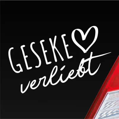 Produktbild von Auto Aufkleber Geseke verliebt Herz Stadt Heimat Liebe Car 19x9 cm Weiss Glanz Sticker Heckscheibenaufkleber