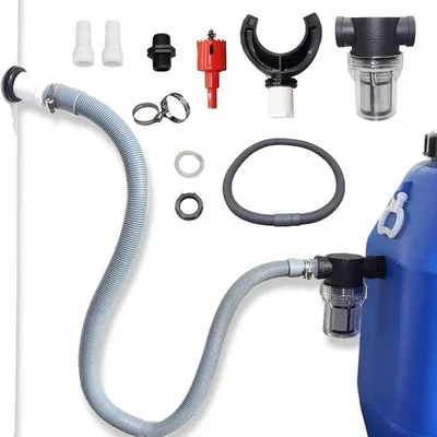 Produktbild von Famanu Regenwasserauffangbehälter für Regenrohre - einfache Installation - inklusive Filter und Montagezubehör