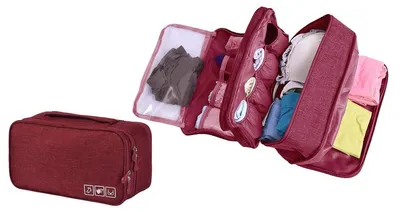 Produktbild von Reiseorganizer Reisetasche Kulturbeutel - Für BHs und Unterwäsche - Mit Trennfächern - Für Koffer und Rucksack