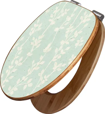 Produktbild von banjado Design WC Sitz Bambus Absenkautomatik -Vintage Ranke - Toilettendeckel mit Absenkautomatik Holz/hochwertiger Bambus Klodeckel/WC-Sitz für alle gängigen Toiletten [TDB2 12890]