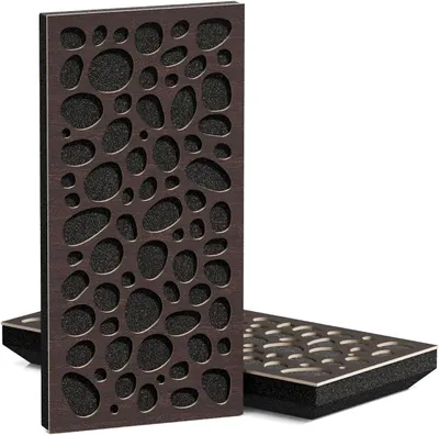 Obrázok produktu pre Balenie 4 kusov – Tenké, zvukovoizolačné akustické panely K3 – difúzne panely | 50x25 cm | Reflexia | Hrúbka – Farba: [53 mm | Wenge]