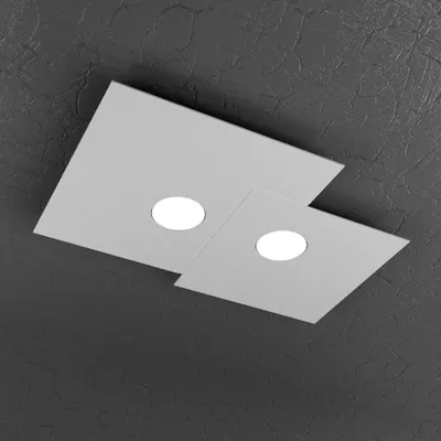 Produktbild von Toplight 2-flammige quadratische Deckenleuchte Platte mit GX53-Fassung, anthrazitfarbene Struktur, modernes Design 50x35x3cm