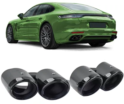 Produktbild von Auspuff Endrohr Doppelrohr schwarz für Porsche Panamera