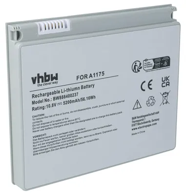 Produktbild von vhbw Akku kompatibel mit Apple Macbook Pro 15 MB134B/A, 15 MB133J/A, 15 MB133LL/A, 15 MB133X/A, 15 MB134*/A Notebook (5200 mAh, 10,8 V, Li-Polymer)
