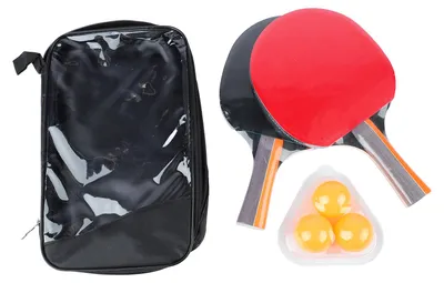 Image de Set de raquettes de tennis de table, raquettes avec manche long absorbant la transpiration et 3 balles pour débutants