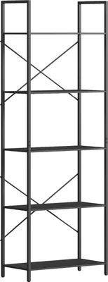 Produktbild von Industrielles 5-stöckiges Metallregal, 60 x 30 x 170,5 cm, Schwarz