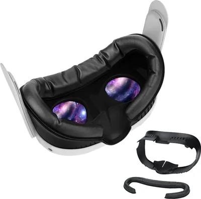Immagine prodotto di Interfaccia per il volto VR compatibile con Quest 3 - Cuscinetto di copertura del volto - Nero