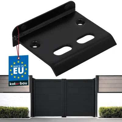 Produktbild von KOTARBAU® Schließblech für Gartentor 16cm Toranschlag für Pforten Winkelschließblech zum Anschrauben Anschlagblech Lappenschließblech Stahl Schwarz