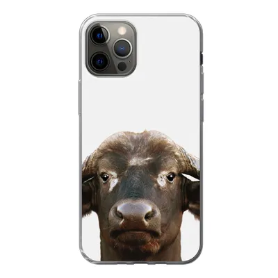 Produktbild von MuchoWow® Handyhülle Schutzhülle Hülle für iPhone 12 Pro Büffel - Wasserbüffel - Kopf - Kuh - Hörner - Jungen - Mädchen Silikon Softcase Handy Hülle - Abdeckung