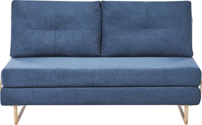 Produktbild von BELIANI Schlafsofa Blau Stoff 3-Sitzer mit Schlaffunktion Verstellbare Rückenlehne Kissen Klappsofa für Gästezimmer