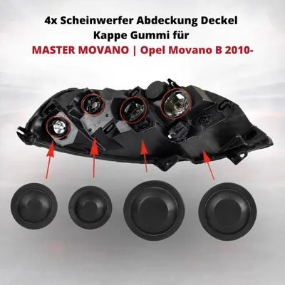 Obrázek produktu pro 4 ks gumových krytů světlometů pro MASTER MOVANO B 2010–