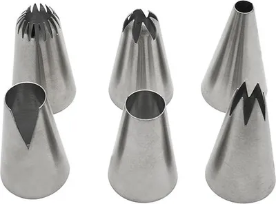 Image de Lot de 6 douilles à pâtisserie en inox grand modèle Zenker Smart Pastry
