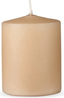 Obrázek produktu pro HS Candle svíčky ve tvaru sloupku "Béžová", velikost Ø7 x 8 cm, voskové svíčky s dlouhou dobou hoření až 20 hodin - svíčky ve tvaru sloupku bez vůně - mnoho barev/velikostí