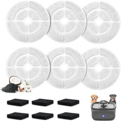 Ersatzfilter für Wasserbrunnen, 18 cm, 6er-Pack, 3,2 l