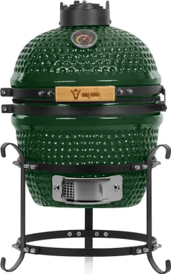 Produktbild von BBQ-Toro Kamado Gril na dřevěné uhlí Ø 32 cm "HAIIRO" s grilovací mřížkou a teploměrem, zelený
