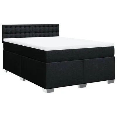 Produktbild von Boxspringbett mit Matratze Schwarz 140x190 cm Stoff
