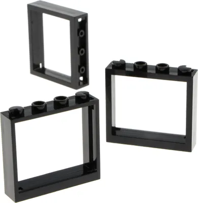 Image de 3x Lego fenêtre cadre 1x4x3 noir sans vitre maison 4530589 60594