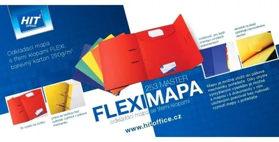 Zdjęcie produktu dla Mapa odkládací A4 Flexi Master 253, tříklopá, mix barev, 6 ks