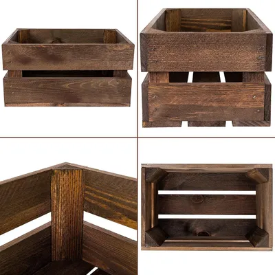 Immagine prodotto di Creative Deco Cassetta in Legno Marrone VENGE 30x20x15 | Cassette Legno, Scatola Porta Oggetti per Giochi e Vestiti | Cassetta Legno Vintage