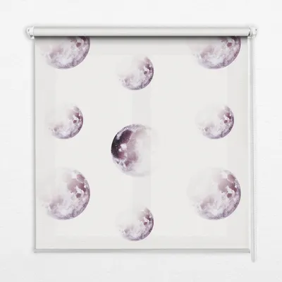 Produktbild von Seitenzug-Rollo Fensterrollo Jalousie - Lichtdurchlässig Springrollos - 100x180 cm - Graue Planeten