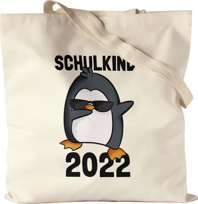 Produktbild von Schulkind 2022 Jutebeutel Stoffbeutel Canvas Einschulung 1. Klasse Pinguin Dab Geschenkidee Grundschule Kindergarten Vorbei