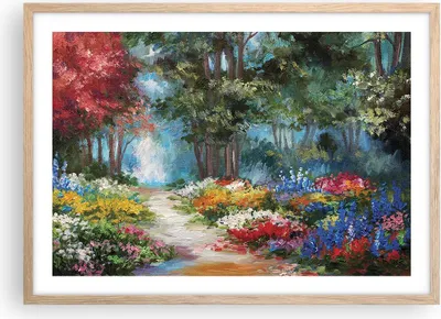Produktbild von Gerahmtes Poster - Rahmen in heller Eiche - Impressionismus Natur Wald - 70x50 cm - Wand Bild - Wanddeko - Wandbilder - Wandposter - Bilderrahmen - Bilder - Kunstdruck - Wandbild - P2NAA70x50-4271