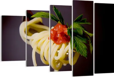 Produktbild von Bild auf Leinwand - Leinwandbild - Italien pasta spaghetti - 150x100cm - Wand Bild - Wanddeko - Leinwanddruck - Bilder - Kunstdruck - Wanddekoration - Leinwand bilder - Wandkunst - EG150x100-1307
