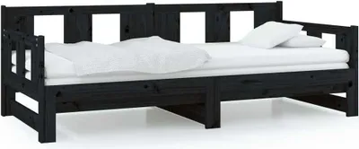 Obrázek produktu pro Výsuvná postel černá masivní borovice 2x (80 x 200) cm