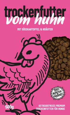 Produktbild von Futterkit MENÜ Trockenfutter Huhn mit Süßkartoffel und Kräuter / Getreidefreies Hundefutter 500g