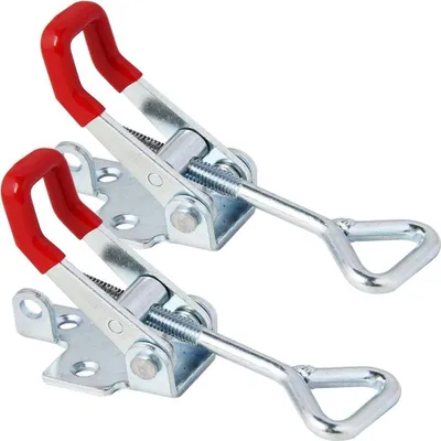 Produktbild von 2 Stück Kniehebelklemmen, Metallklemmen, Befestigungsklammern 4002, Handwerkzeug, Schnellverschluss, Haltekraft: 180 kg (400 lbs)