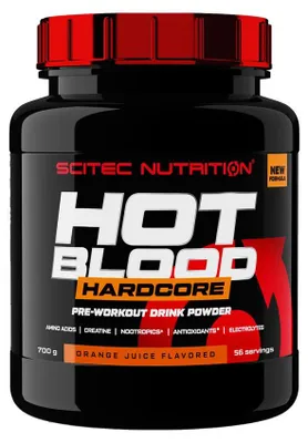 Obrázek produktu pro Scitec Nutrition Hot Blood Hardcore 700 g pomeranov dus / Pedtrninkov stimulanty / Nov generace oblben predtrningovky s vylepenm sloenm