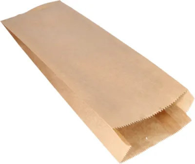Produktbild von 1000 Papierfaltenbeutel gefädelt Kraftpapier 42 cm x 15 cm x 7 cm braun Füllinhalt 3 kg
