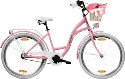Produktbild von Goetze Style 26 Zoll City Bike, 43 cm Rahmen, 3-Gang Shimano Nexus, Rücktrittbremse & V-Bremse, LED-Beleuchtung, Gepäckträger, Rattankorb mit Bezug